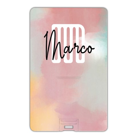 Personalized Watercolor Initial Name Card Style Usb Flash Drive By Joe Back