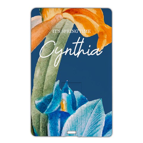 Personalized Floral Spring Time Name Card Style Usb Flash Drive By Joe Front