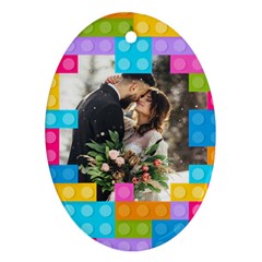 Personalized Lego  Photo Oval Ornament (Two Sides) - Ornament (Oval)