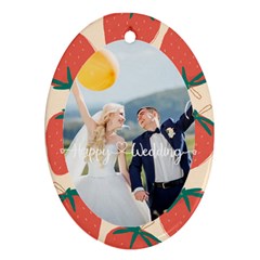 Personalized Fruits Photo Any Text Oval Ornament (Two Sides)