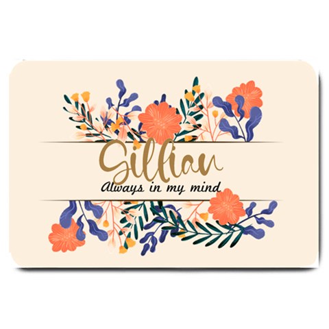 Personalized Name Any Text Floral Doormat By Joe 30 x20  Door Mat