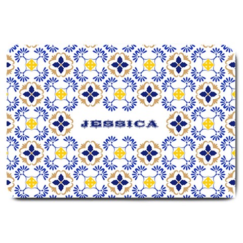 Personalized Traditional Tiles Pattern Any Text Name Doormat By Joe 30 x20  Door Mat