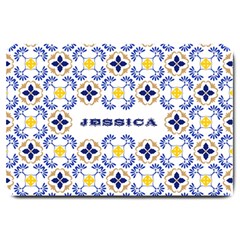 Personalized Traditional Tiles Pattern Any Text Name Doormat - Large Doormat