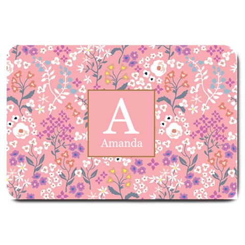 Personalized Floral Pattern Initial Name Doormat By Joe 30 x20  Door Mat