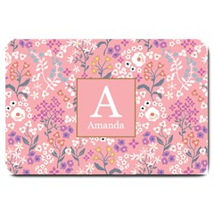 Personalized Floral Pattern Initial Name Doormat - Large Doormat