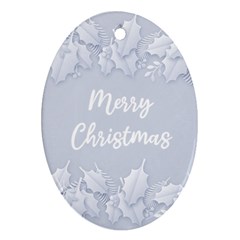 Personalized Xmas Leaf Name Any Text Oval Ornament (Two Sides)