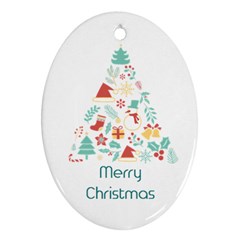 Personalized Xmas item tree Name Any Text Oval Ornament (Two Sides)