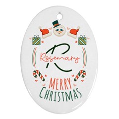 Personalized Snowman Frame Name Any Text Oval Ornament (Two Sides)