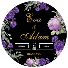 Personalized Married Save th Date Floral Name Any Text Wooden Bottle Opener - Wooden Bottle Opener (Round)