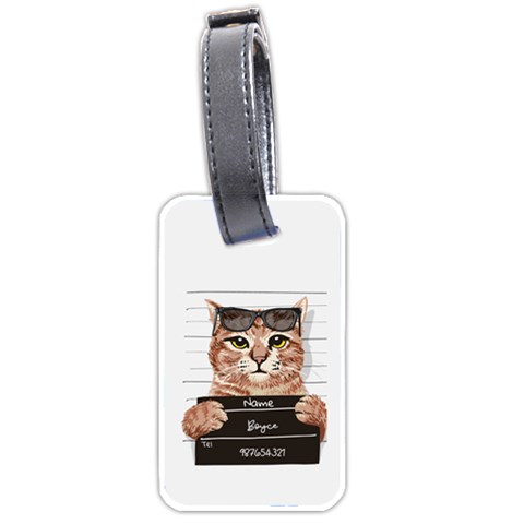 Personalized Name Cat Luggage Tag (two Sides) By Katy Front