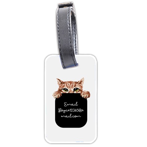 Personalized Name Cat Luggage Tag (two Sides) By Katy Back