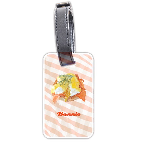 Personalized Name Breakfast Luggage Tag (two Sides) By Katy Front