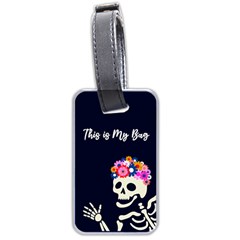 Personalized Name flowers skull bones  Luggage Tag (two sides)