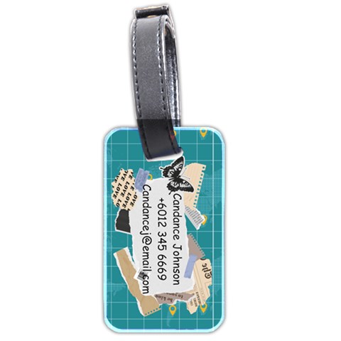 Personalized Name Stamp Luggage Tag (two Sides) By Katy Back