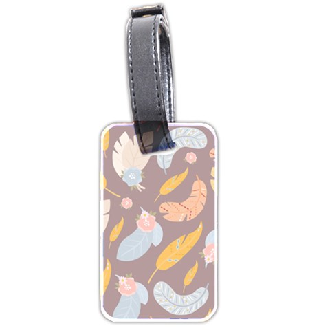 Personalized Name Feather Luggage Tag (two Sides) By Katy Front