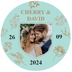 Personalized Married Save th Date Photo Name Any Text Wooden Bottle Opener - Wooden Bottle Opener (Round)
