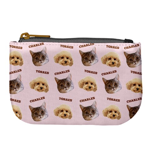 Personalized Pet Head Name Large Coin Purse By Joe Front