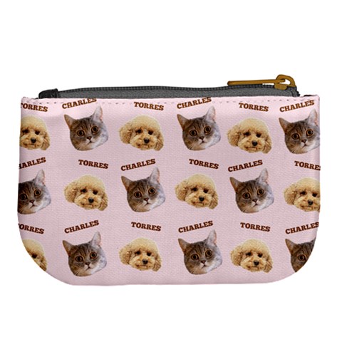 Personalized Pet Head Name Large Coin Purse By Joe Back