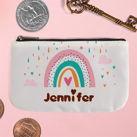 Personalized Rainbow Name Any Text Large Coin Purse By Joe Front