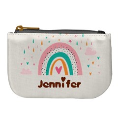 Personalized Rainbow Name Any Text Large Coin Purse