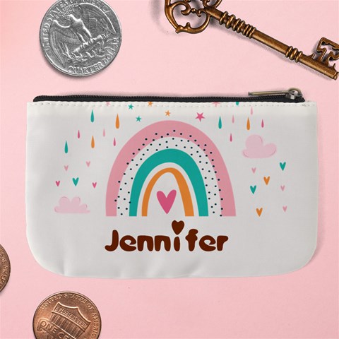 Personalized Rainbow Name Any Text Large Coin Purse By Joe Back