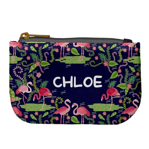 Personalized Flamingo Name Any Text Large Coin Purse By Joe Front