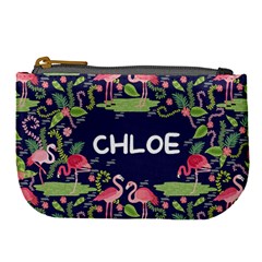 Personalized Flamingo Name Any Text Large Coin Purse