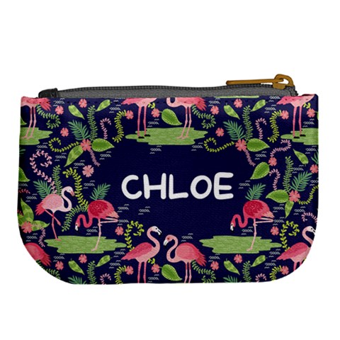 Personalized Flamingo Name Any Text Large Coin Purse By Joe Back