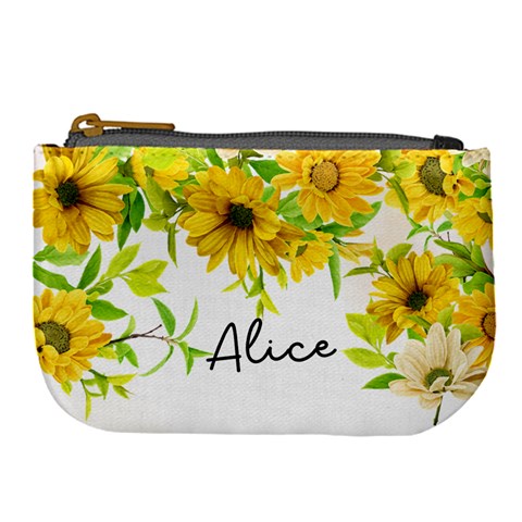 Personalized Sunflower Name Any Text Large Coin Purse By Joe Front