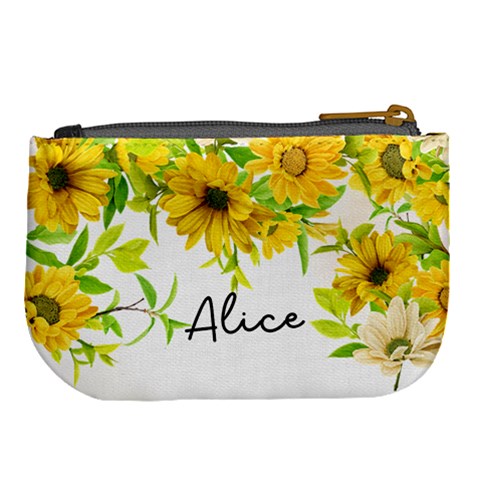 Personalized Sunflower Name Any Text Large Coin Purse By Joe Back