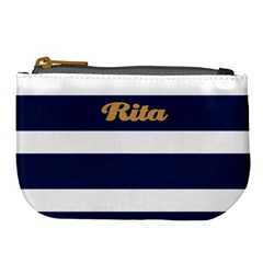 Personalized Marine Stripe Color Name Any Text Large Coin Purse