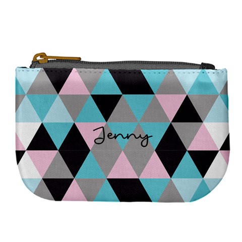 Personalized Triangle Color Name Any Text Large Coin Purse By Joe Front