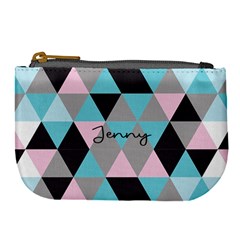 Personalized Triangle Color Name Any Text Large Coin Purse