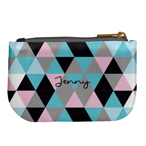 Personalized Triangle Color Name Any Text Large Coin Purse By Joe Back