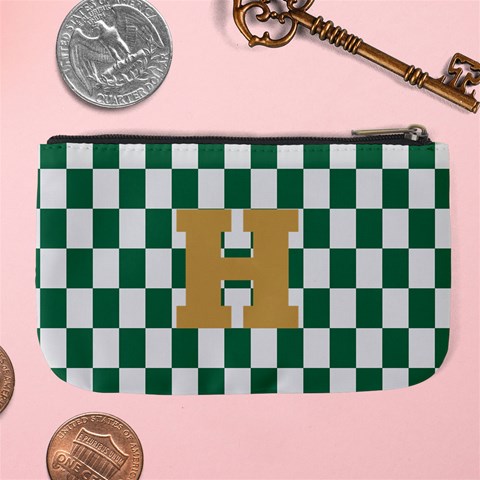 Personalized Checkered Initial Large Coin Purse By Joe Back