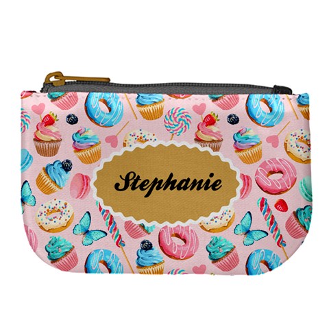 Personalized Icecream Dessert Initial Any Text Name Large Coin Purse By Joe Front