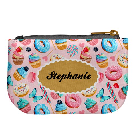 Personalized Icecream Dessert Initial Any Text Name Large Coin Purse By Joe Back