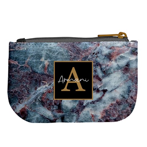 Personalized Initial Name Marble Large Coin Purse By Joe Back