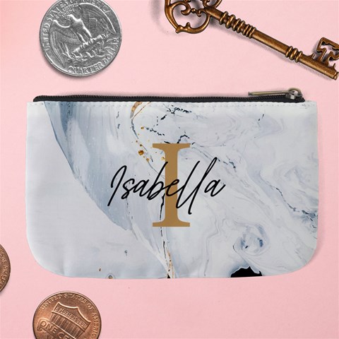 Personalized Initial Name Marble Large Coin Purse By Joe Back