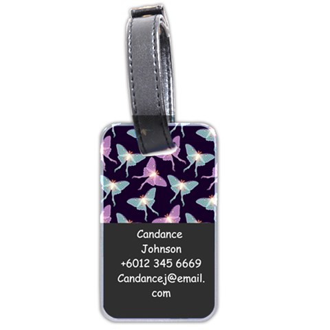 Personalized Name Butterfly Luggage Tag (two Sides) By Katy Back