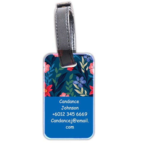 Personalized Name Flower Luggage Tag (two Sides) By Katy Back