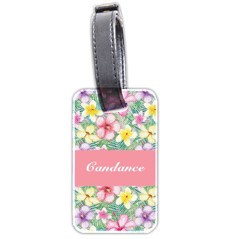 Personalized Name Dot Flower Luggage Tag (two Sides) By Katy Front