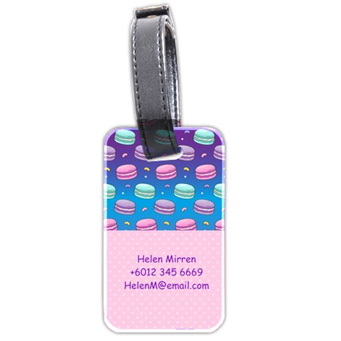 Personalized Name Macaron Luggage Tag (two Sides) By Katy Back