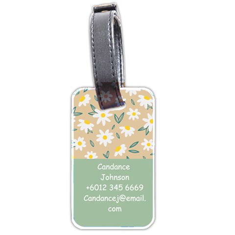 Personalized Name Flower Luggage Tag (two Sides) By Katy Back