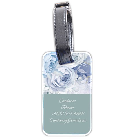 Personalized Name Rose Luggage Tag (two Sides) By Katy Back