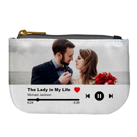 Personalized Love Song Photo Couple Lover Name Large Coin Purse By Joe Front