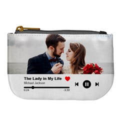 Personalized Love Song Photo Couple Lover Name Large Coin Purse