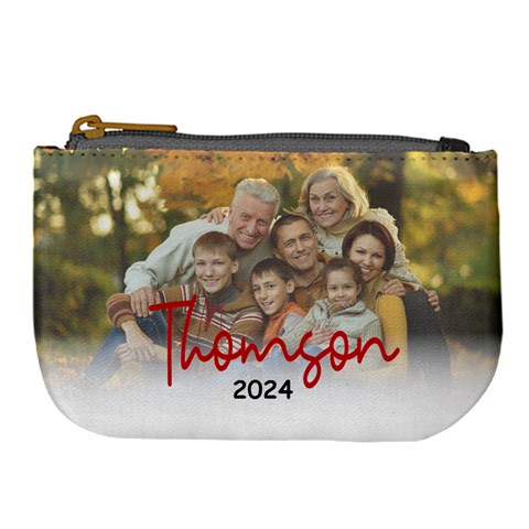 Personalized Photo Family Name Any Text Large Coin Purse By Joe Front