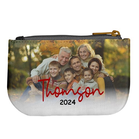 Personalized Photo Family Name Any Text Large Coin Purse By Joe Back