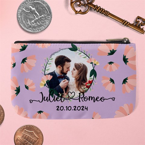 Personalized Married Photo Name Any Text Large Coin Purse By Joe Back